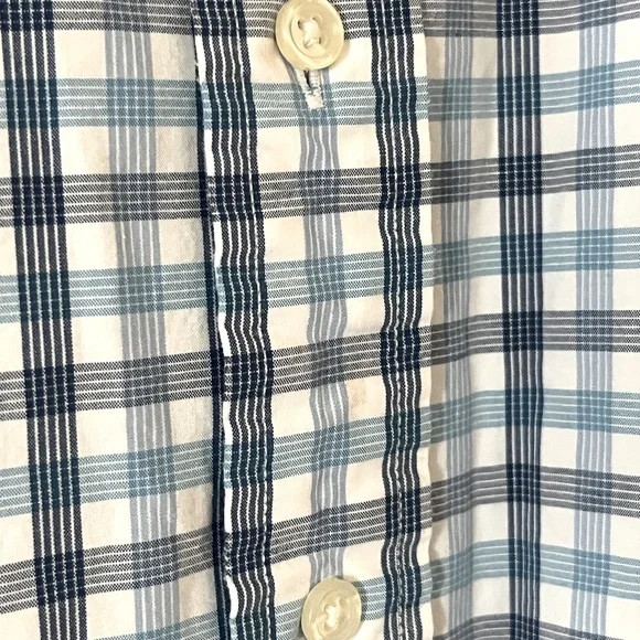 Tommy Hilfiger Men's Blue & White Button Down Checkered Shirt Size XL - Picture 6 of 14